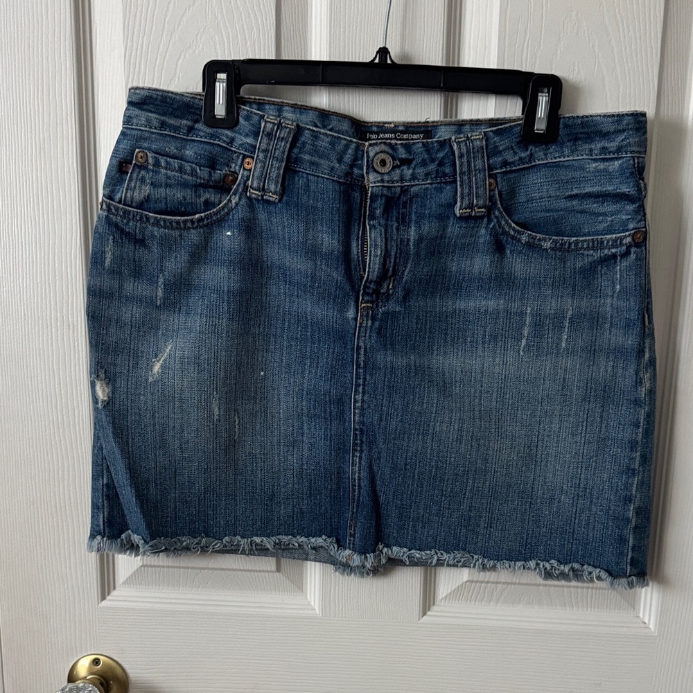 Vintage Polo Jeans Company Ralph Lauren Blue Denim Mini Skirt